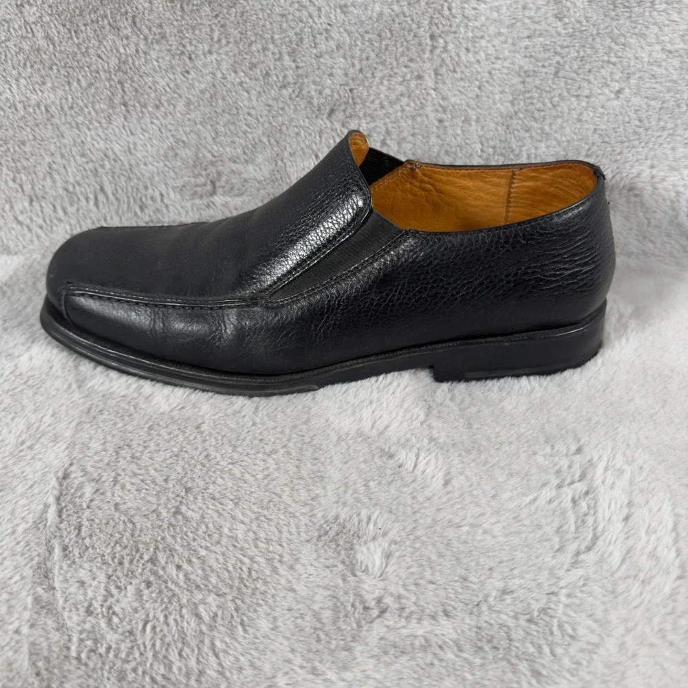 Sandro Moschino Black Leather Square Toe Slip On Loafer Shoes Men‎ 10D